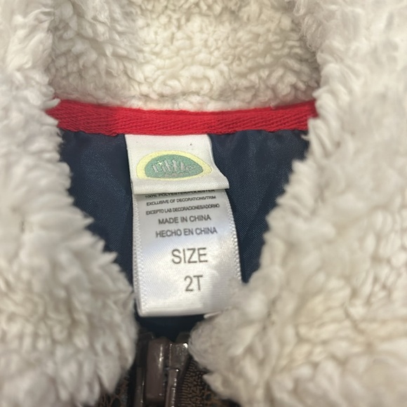 Little Me Aviator Coat Jacket in Brown in Size 2T - Picture 5 of 7